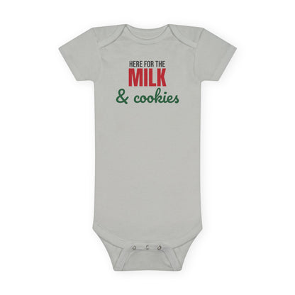 Here for the Milk and Cookies Christmas Baby Bodysuit