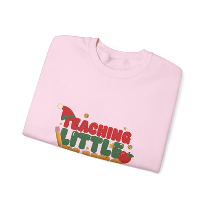 Teaching Little Elves Sweatshirt, Teacher Christmas Crewneck, Cozy Holiday Teacher Sweater