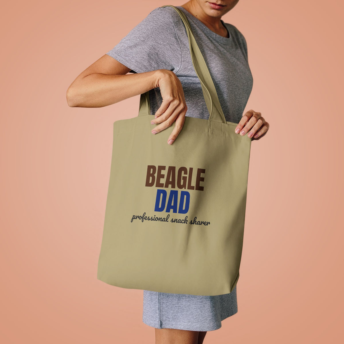 Beagle Dad Professional Snack Sharer Tote Bag, Beagle Dad Canvas Tote Bag