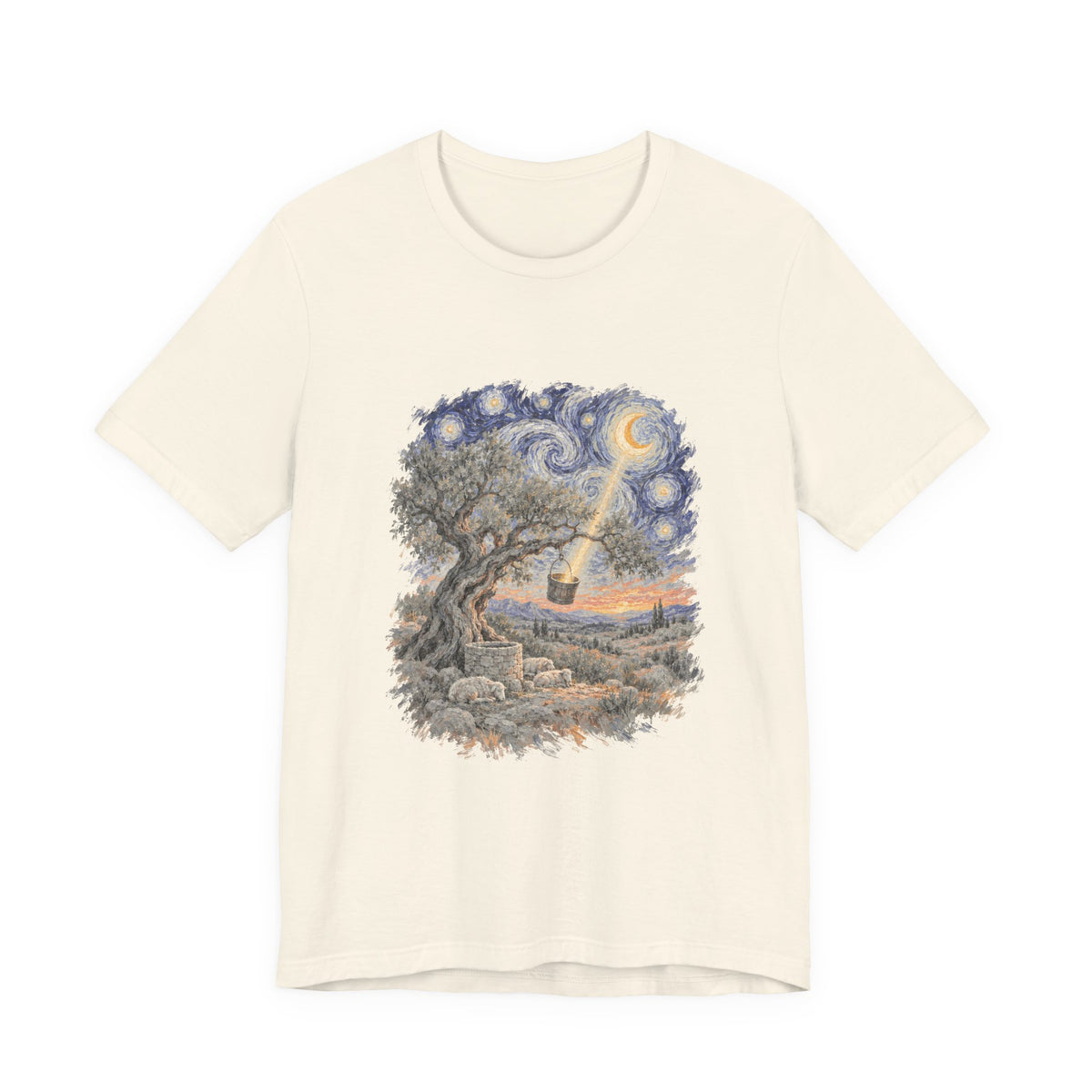 The Tree and the Empty Bucket Shirt, Symbolic Fine Art T-Shirt, By Xudeyda