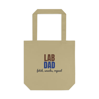 Lab Dad Fetch, Snacks, Repeat Tote Bag, Lab Dad Canvas Tote Bag