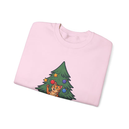 Ornament Inspector Christmas Cat Sweatshirt, Ornament Inspector Cat Crewneck Sweatshirt