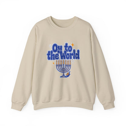 Oy to the World Sweatshirt, Retro Hanukkah Crewneck, Chanukah Gift