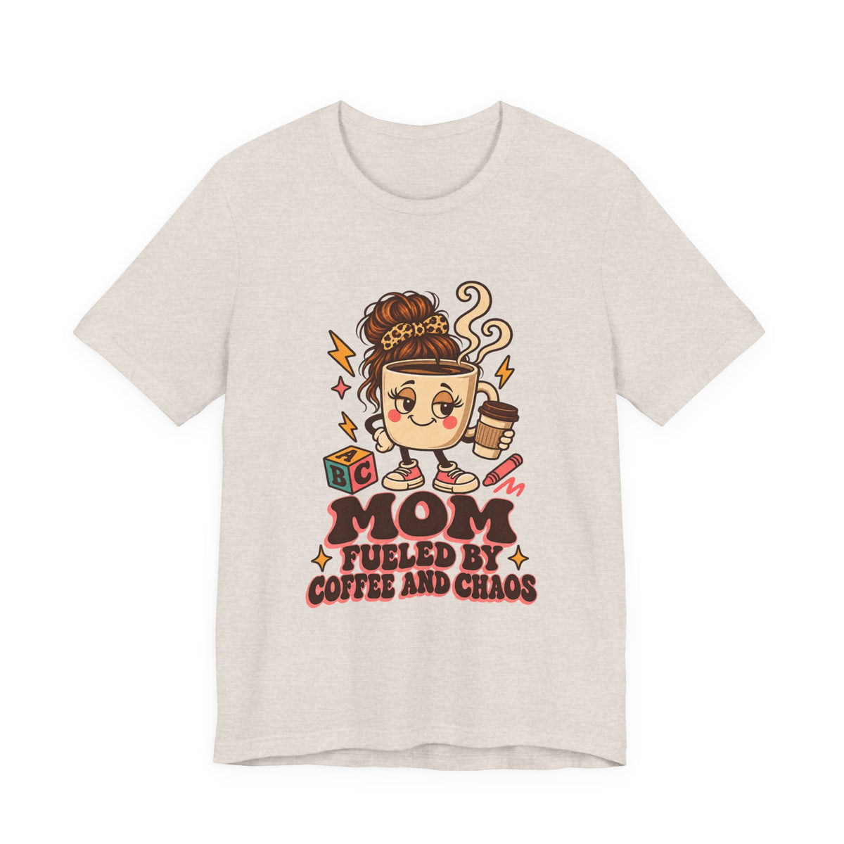 Mom Fueled by Coffee and Chaos Shirt, Funny Mom Coffee T-Shirt, Funny Mom Coffee Gift