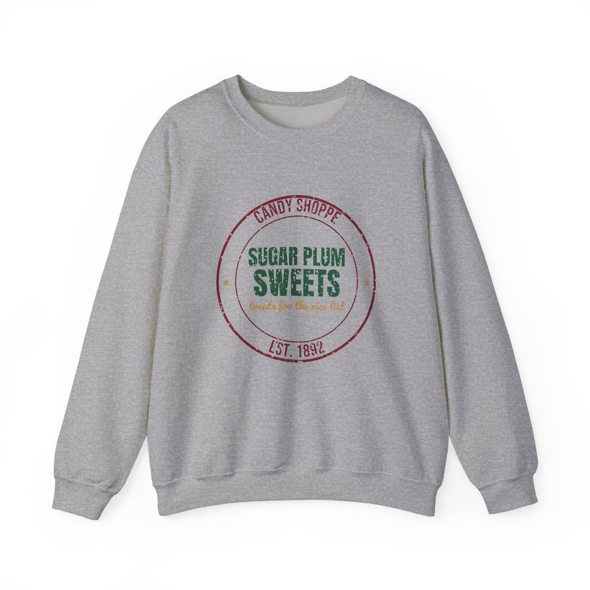 Candy Shoppe Sugar Plum Sweets Est. 1892 Sweatshirt, Vintage Christmas Crewneck Sweatshirt