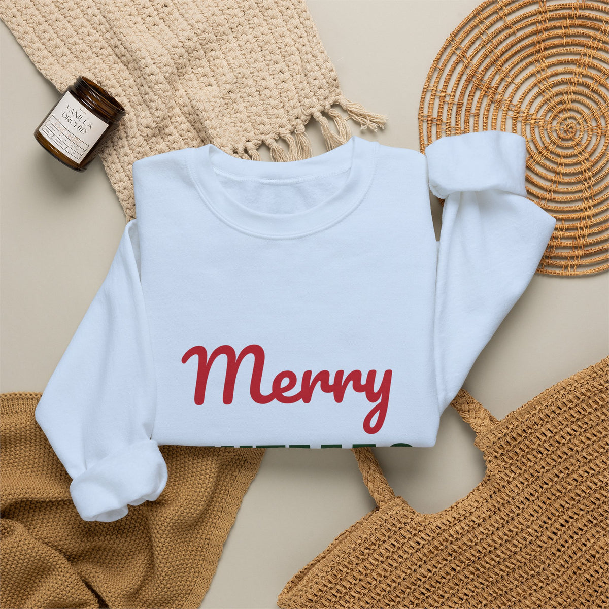 Merry Knitmas Sweatshirt, Knitting Christmas Crewneck, Knitter Gift