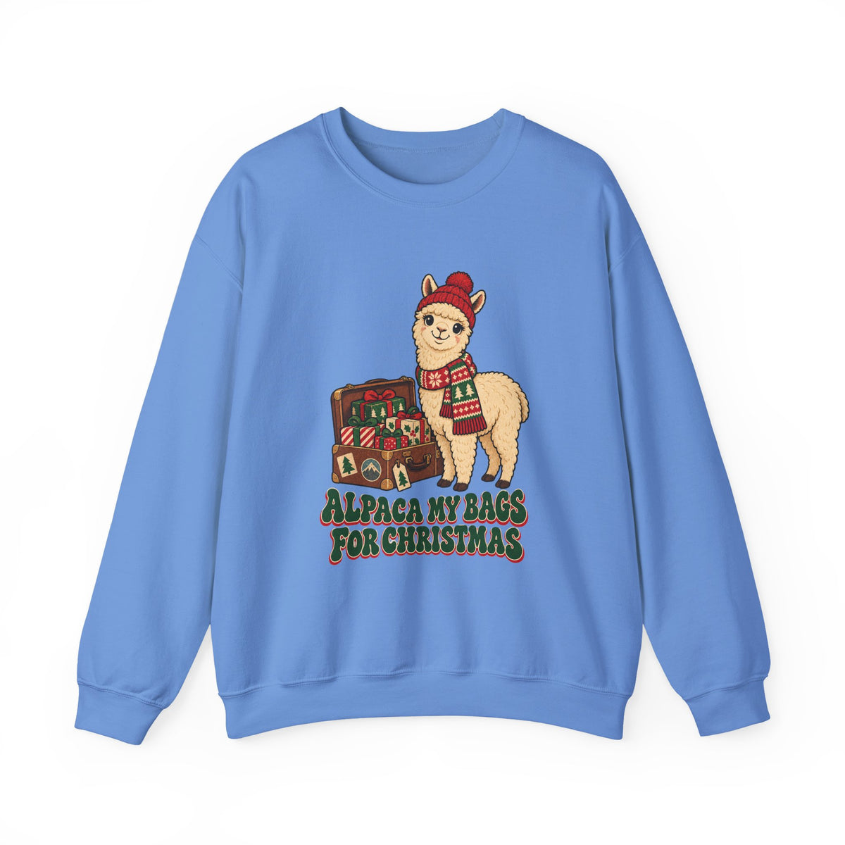 Alpaca My Bags for Christmas Sweatshirt, Alpaca Christmas Crewneck Sweatshirt