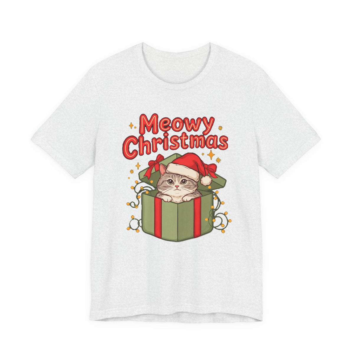 Meowy Christmas Shirt, Funny Cat Christmas T-Shirt, Gift for Cat Lovers