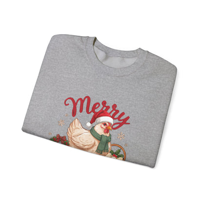 Merry Cluckmas Sweatshirt, Chicken Christmas Crewneck, Chicken Mom Gift