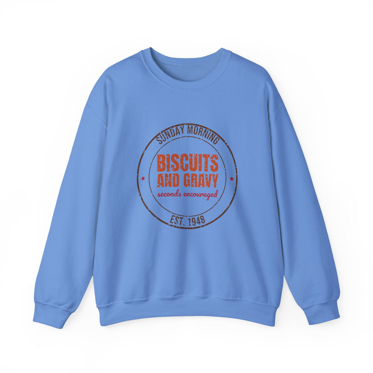 Sunday Morning Biscuits and Gravy Est. 1948 Sweatshirt, Vintage Southern Crewneck Sweatshirt