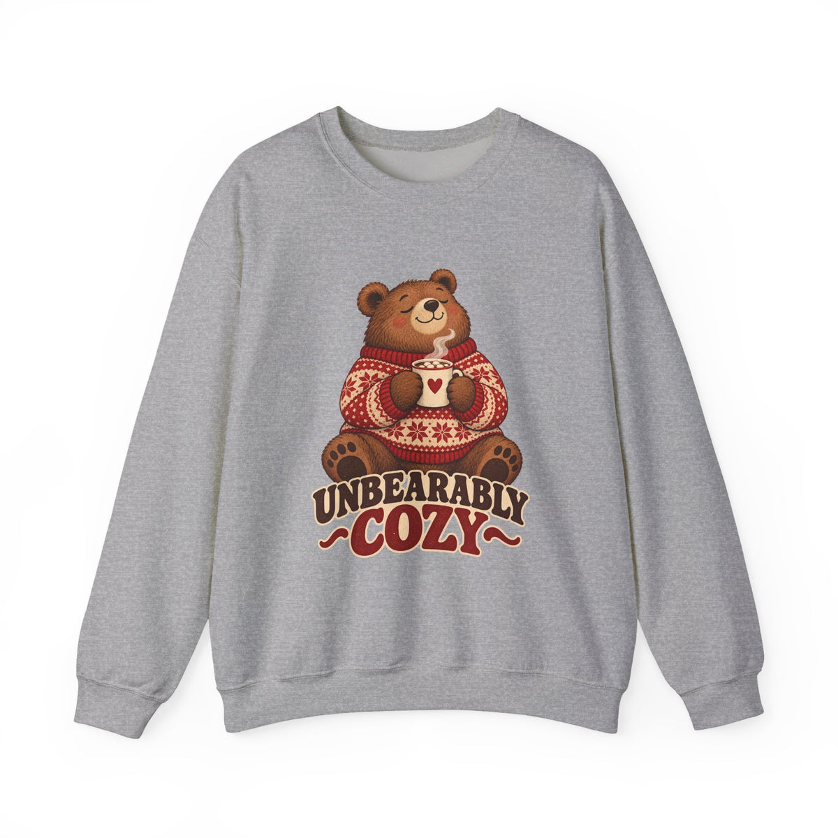 Unbearably Cozy Bear in a Sweater With Cocoa Sweatshirt, Cozy Bear Crewneck Sweatshirt