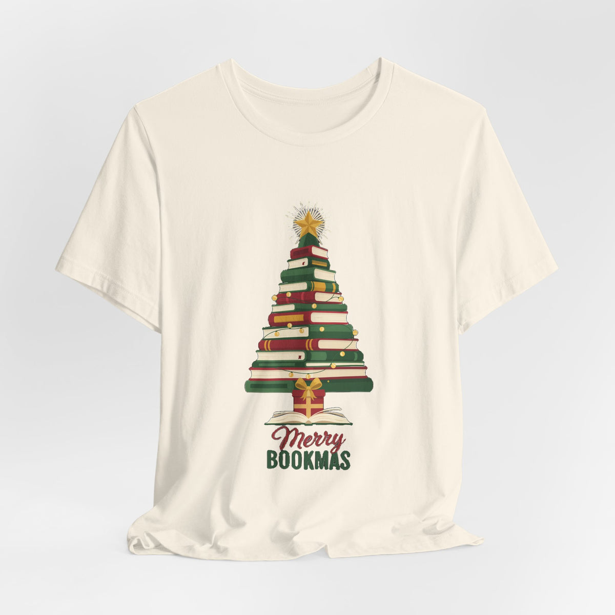 Merry Bookmas Shirt, Book Lover Christmas T-Shirt, Bookish Holiday Tee