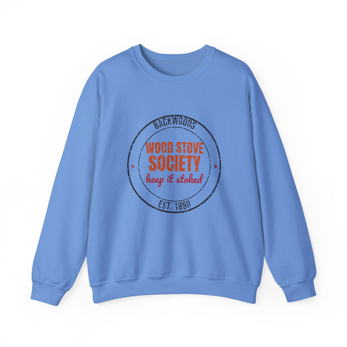 Backwoods Wood Stove Society Est. 1890 Sweatshirt, Vintage Winter Crewneck Sweatshirt