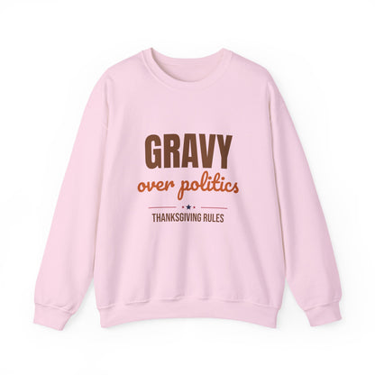 Gravy Over Politics Thanksgiving Rules Sweatshirt, Funny Thanksgiving Gravy Crewneck