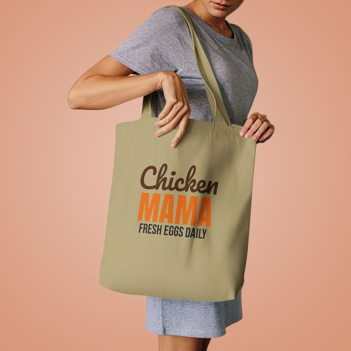 Chicken Mama Fresh Eggs Daily Tote Bag, Chicken Mama Canvas Tote Bag
