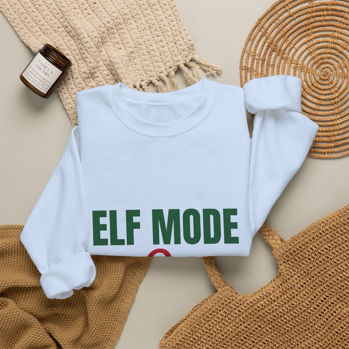 Elf Mode On Sweatshirt, Funny Elf Christmas Crewneck