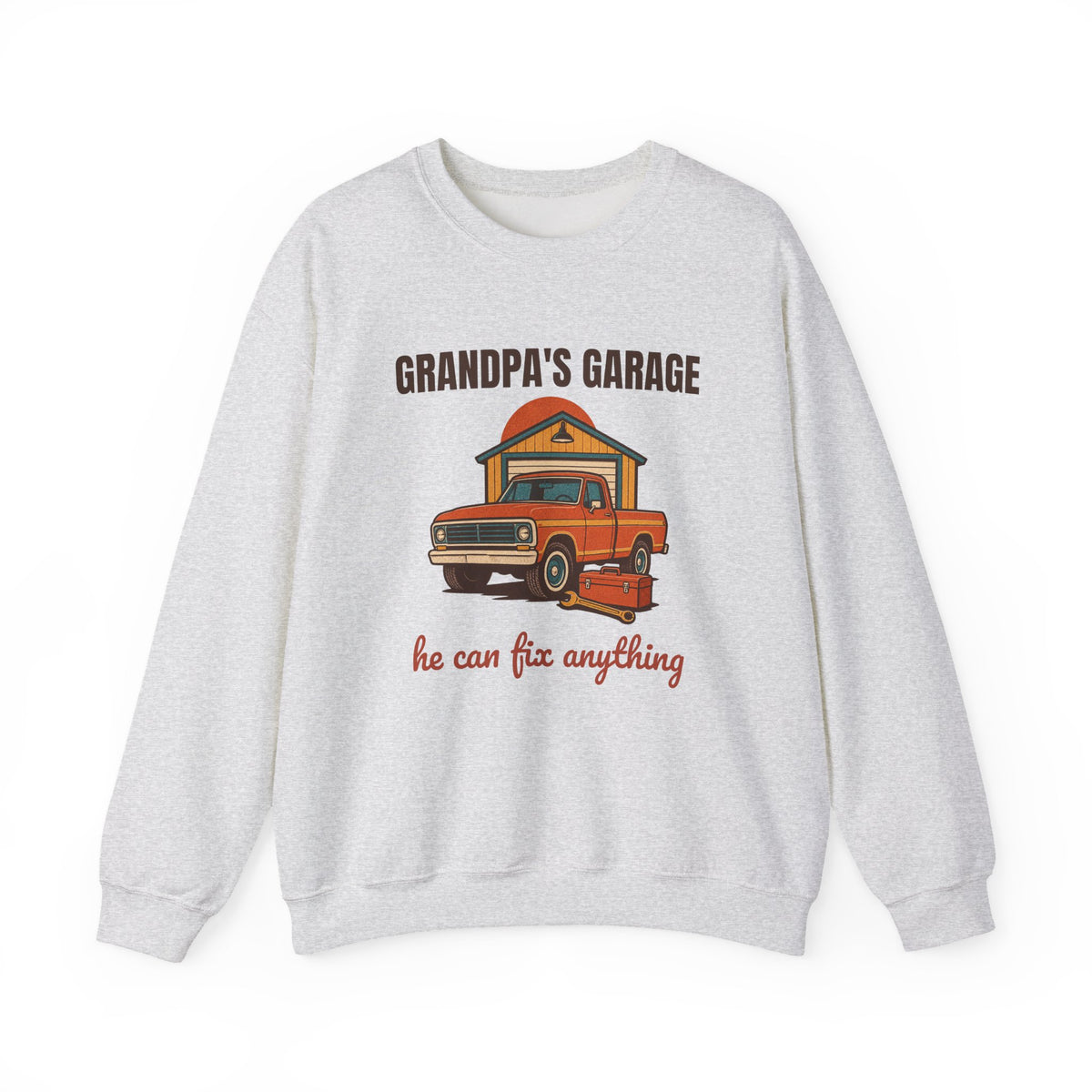 Grandpa's Garage He Can Fix Anything Sweatshirt, Vintage Grandpa's Garage Crewneck