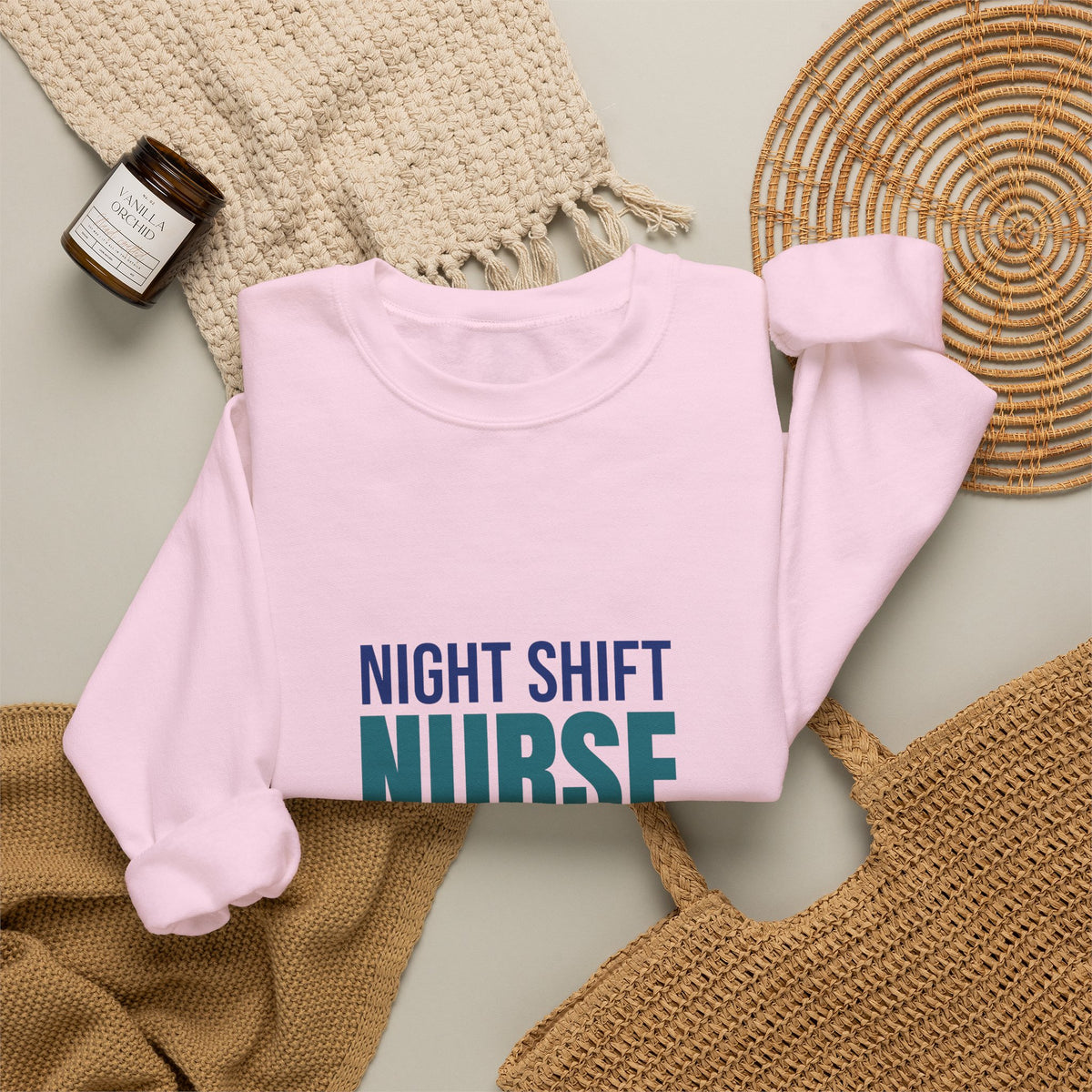 Night Shift Nurse Running on Coffee Sweatshirt, Nurse Crewneck, Nurse Gift