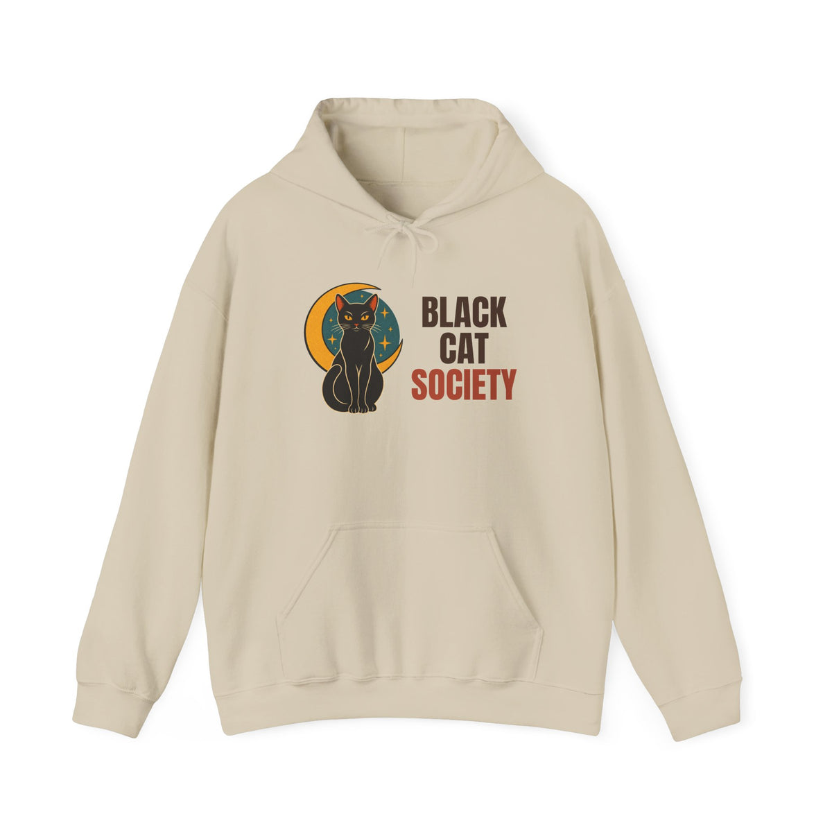 Black Cat Society Vintage Moon Hoodie, Vintage Black Cat Society Hoodie