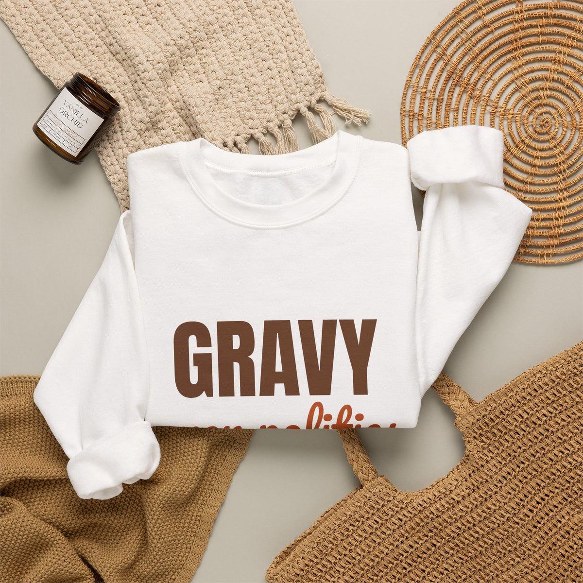 Gravy Over Politics Thanksgiving Rules Sweatshirt, Funny Thanksgiving Gravy Crewneck