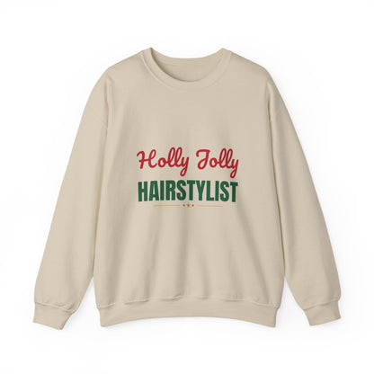 Holly Jolly Hairstylist Sweatshirt, Hairstylist Christmas Crewneck