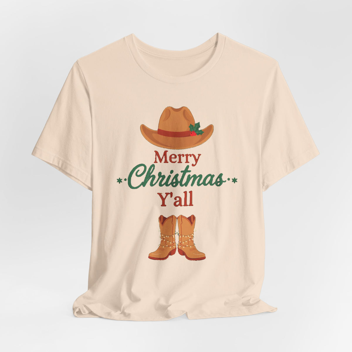 Merry Christmas Y'all Shirt, Western Christmas T-Shirt, Southern Holiday Tee