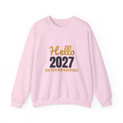 Hello 2027 New Year New Adventures Sweatshirt, New Year Crewneck, NYE Sweatshirt