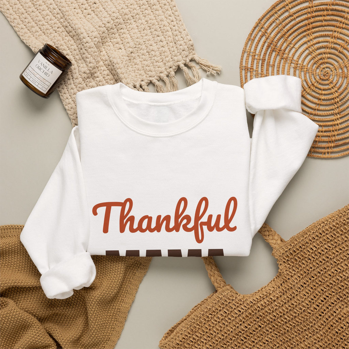Thankful Mama Sweatshirt, Mom Thanksgiving Crewneck, Fall Sweatshirt