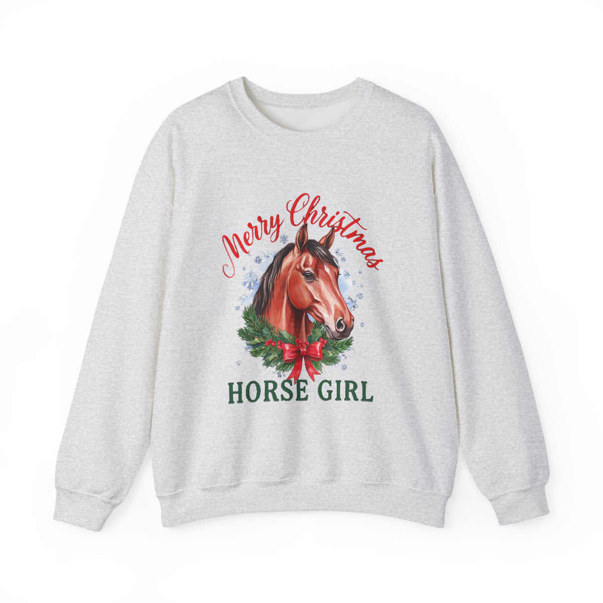 Merry Christmas Horse Girl Sweatshirt, Horse Lover Christmas Crewneck, Equestrian Gift