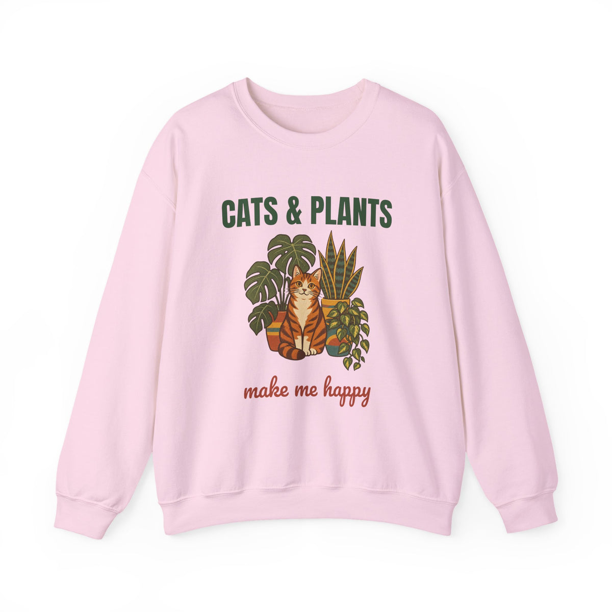 Cats and Plants Make Me Happy Sweatshirt, Vintage Cats and Plants Crewneck