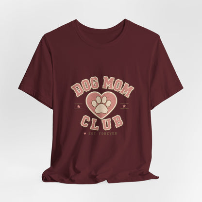 Dog Mom Club Shirt, Varsity Dog Mom T-Shirt, Paw Print Gift for Dog Lovers