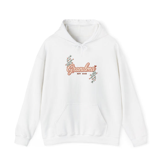 Grandma Est 2026 Hoodie, New Grandma Hooded Sweatshirt, Pregnancy Reveal Gift