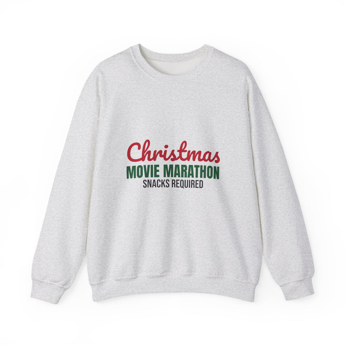 Christmas Movie Marathon Snacks Required Sweatshirt, Christmas Movie Marathon Crewneck Sweatshirt