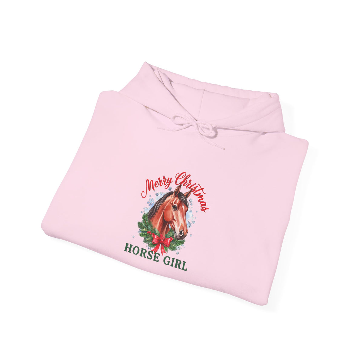 Merry Christmas Horse Girl Hoodie, Horse Lover Christmas Hooded Sweatshirt