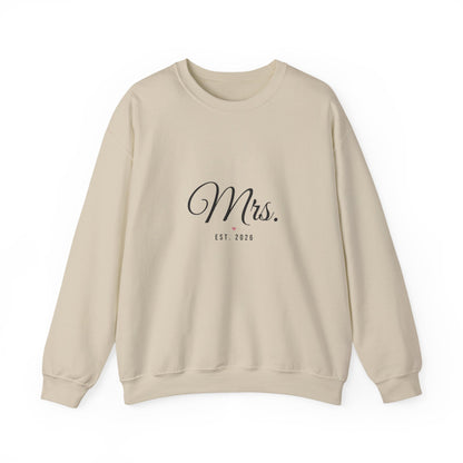 Mrs Est 2026 Sweatshirt, Bride Crewneck, Bridal Shower and Honeymoon Gift