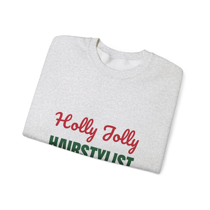Holly Jolly Hairstylist Sweatshirt, Hairstylist Christmas Crewneck