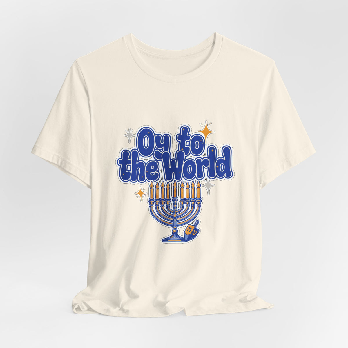 Oy to the World Shirt, Funny Hanukkah T-Shirt, Menorah Holiday Tee