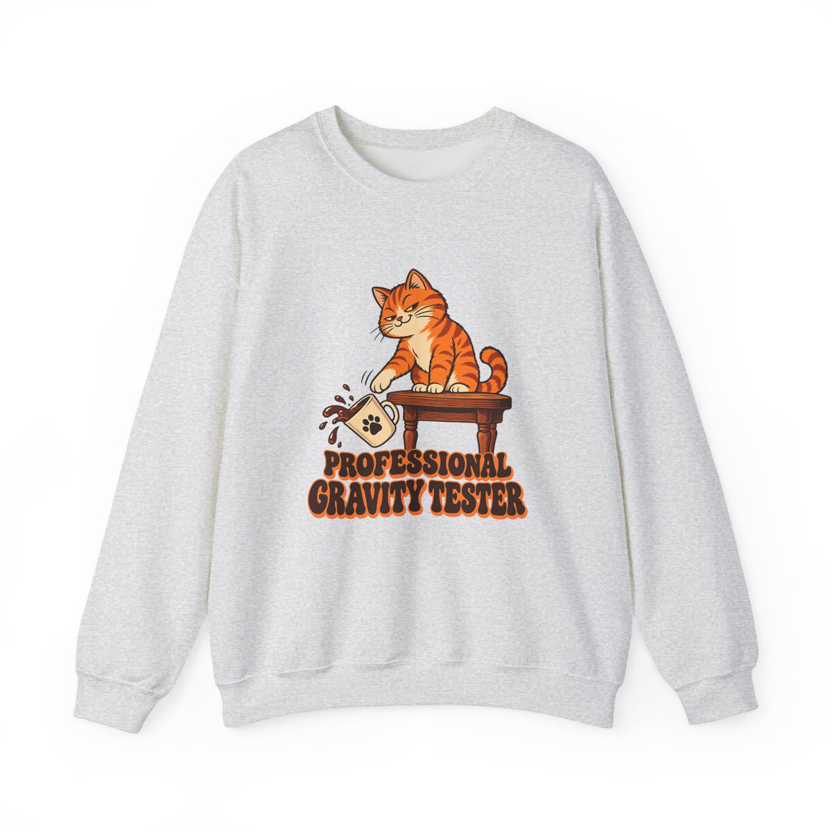 Professional Gravity Tester Cat Sweatshirt, Funny Cat Crewneck Sweatshirt