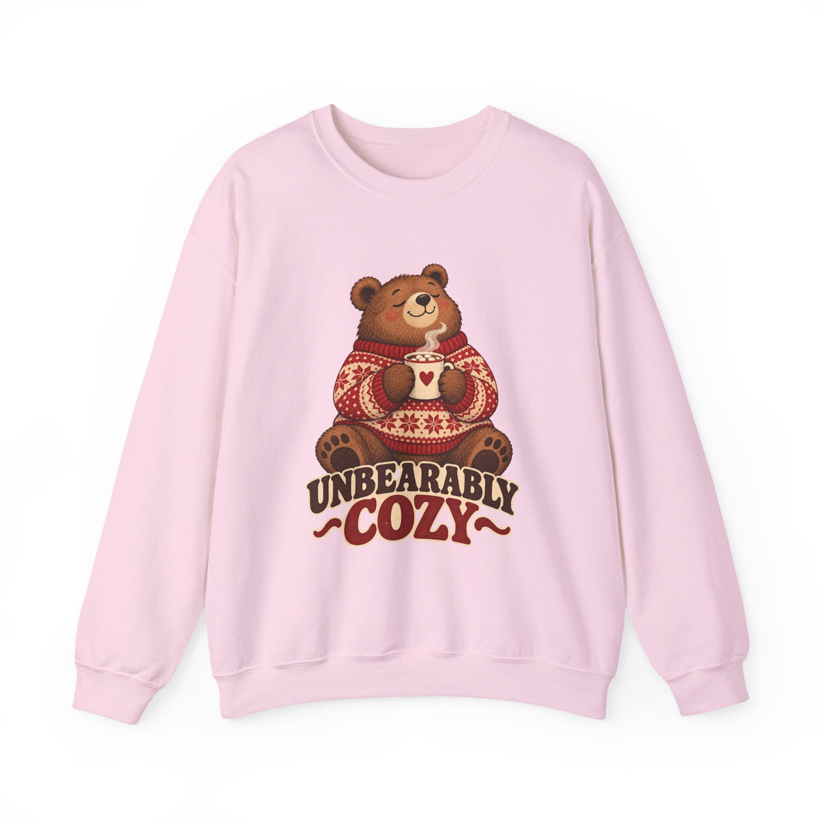 Unbearably Cozy Bear in a Sweater With Cocoa Sweatshirt, Cozy Bear Crewneck Sweatshirt