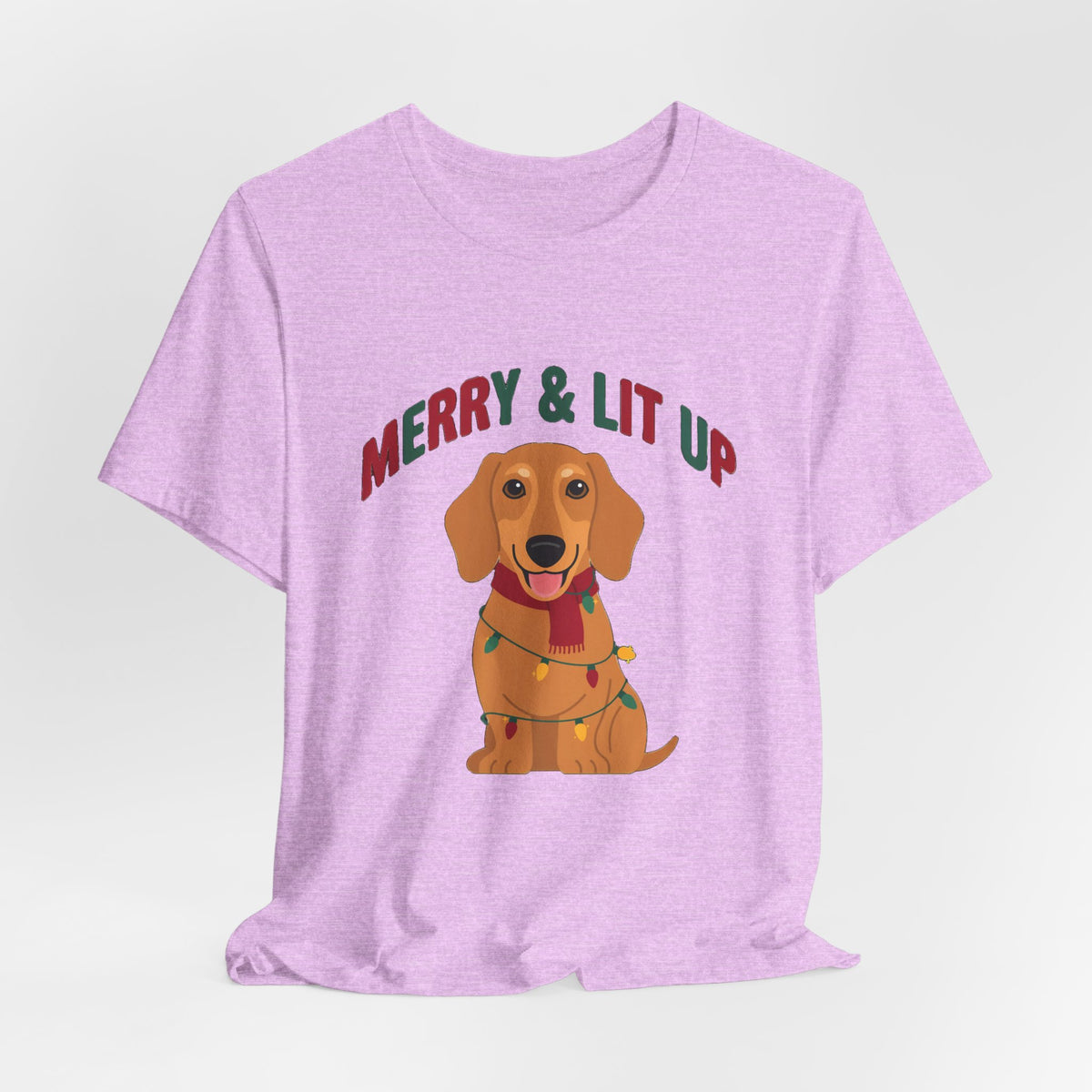 Merry and Lit Up Dachshund Christmas Lights Shirt, Dachshund Christmas Lights T-Shirt