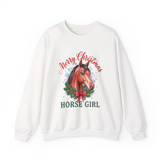 Merry Christmas Horse Girl Sweatshirt