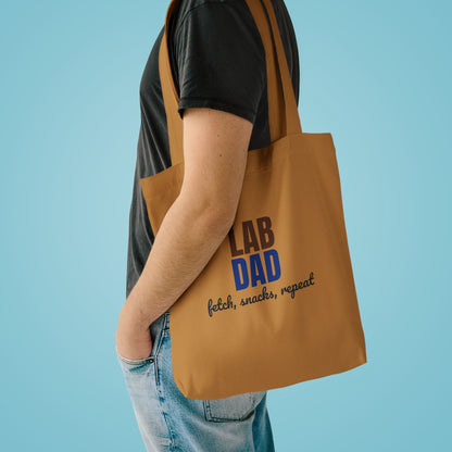 Lab Dad Fetch, Snacks, Repeat Tote Bag, Lab Dad Canvas Tote Bag