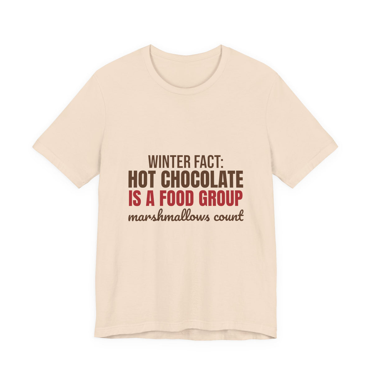 Winter Fact Hot Chocolate Is a Food Group Shirt, Funny Winter T-Shirt, Funny Winter Gift