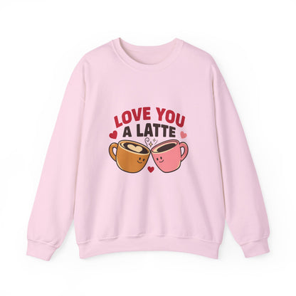 Love You a Latte Sweatshirt, Coffee Valentine Crewneck