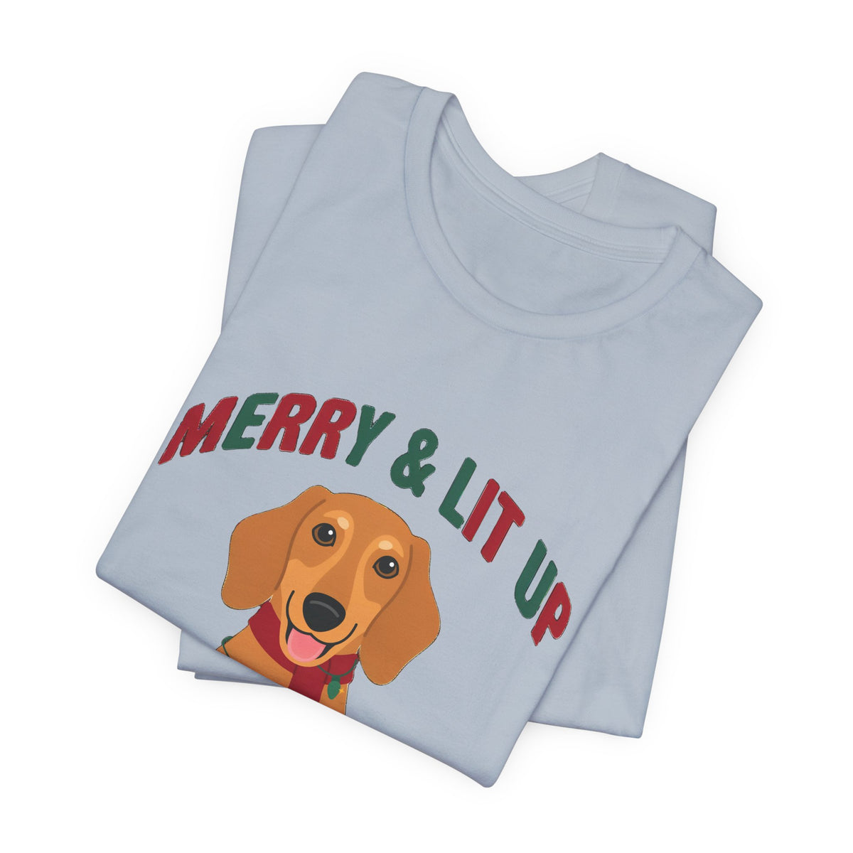 Merry and Lit Up Dachshund Christmas Lights Shirt, Dachshund Christmas Lights T-Shirt