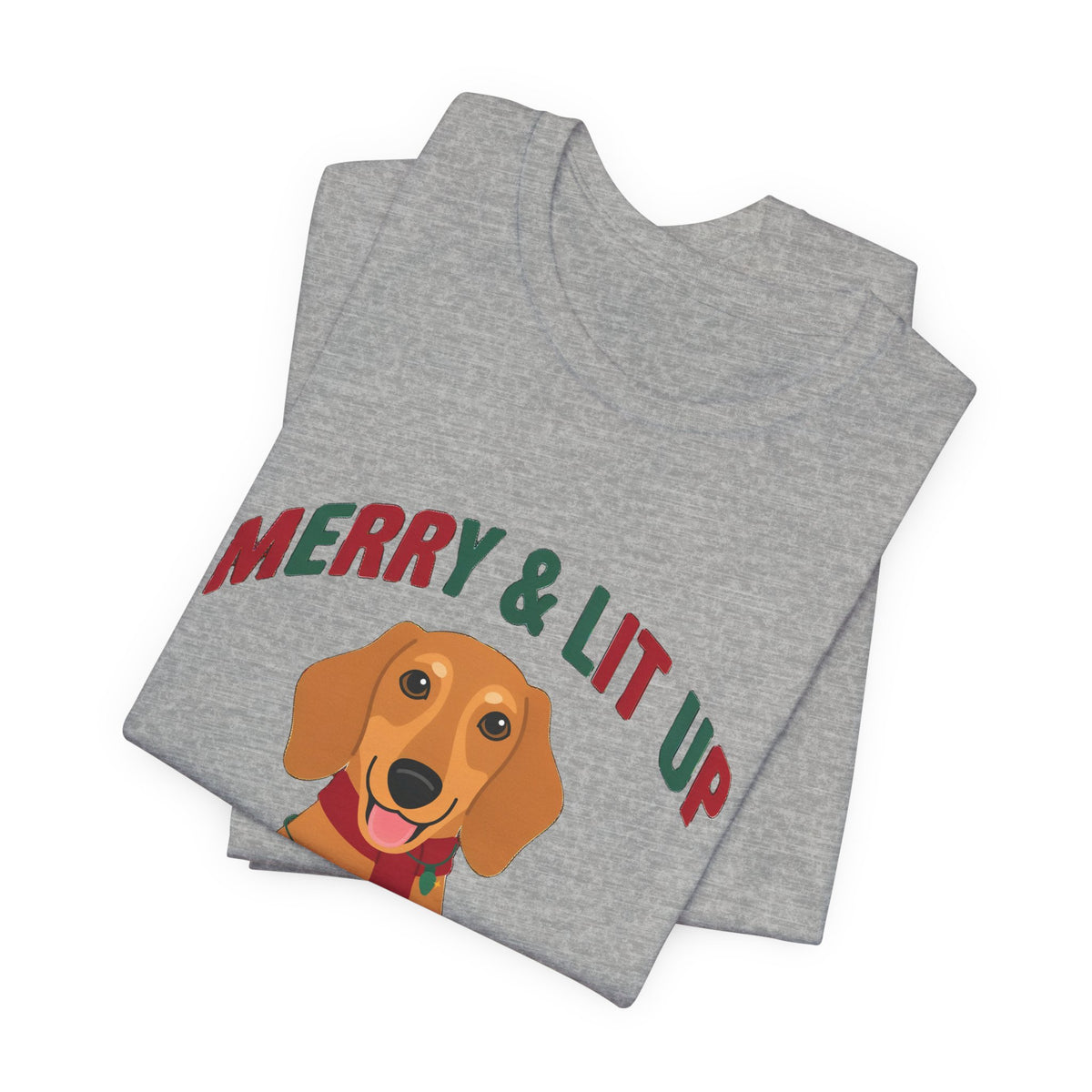 Merry and Lit Up Dachshund Christmas Lights Shirt, Dachshund Christmas Lights T-Shirt