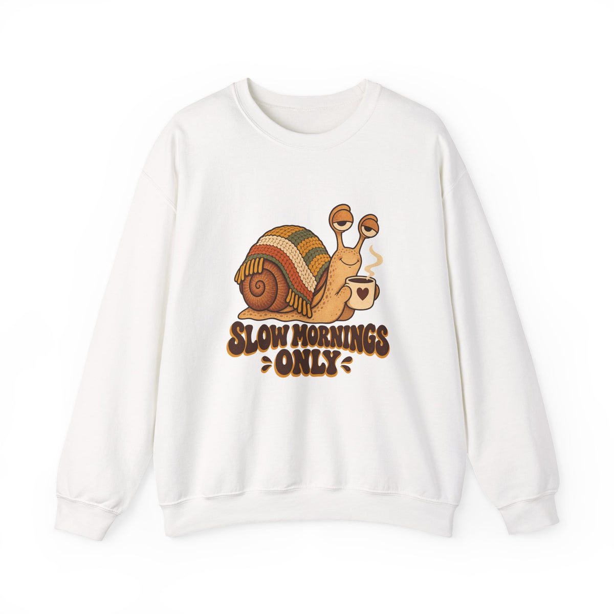 Slow Mornings Only Coffee Snail Sweatshirt, Coffee Snail Crewneck Sweatshirt