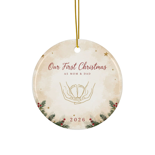 Our First Christmas as Mom and Dad Ornament 2026