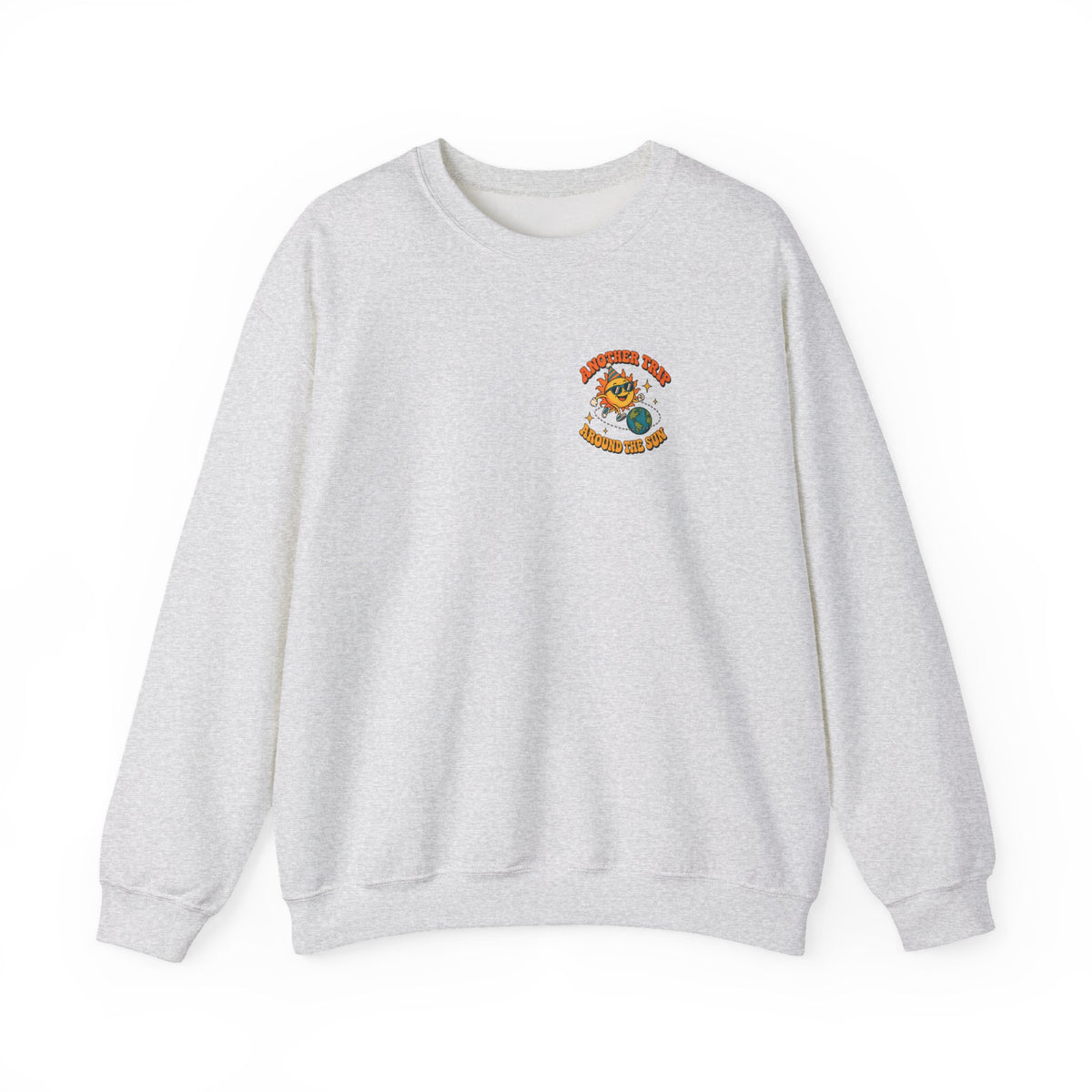 Another Trip Around the Sun Sweatshirt, Front and Back Retro Birthday Crewneck Sweatshirt