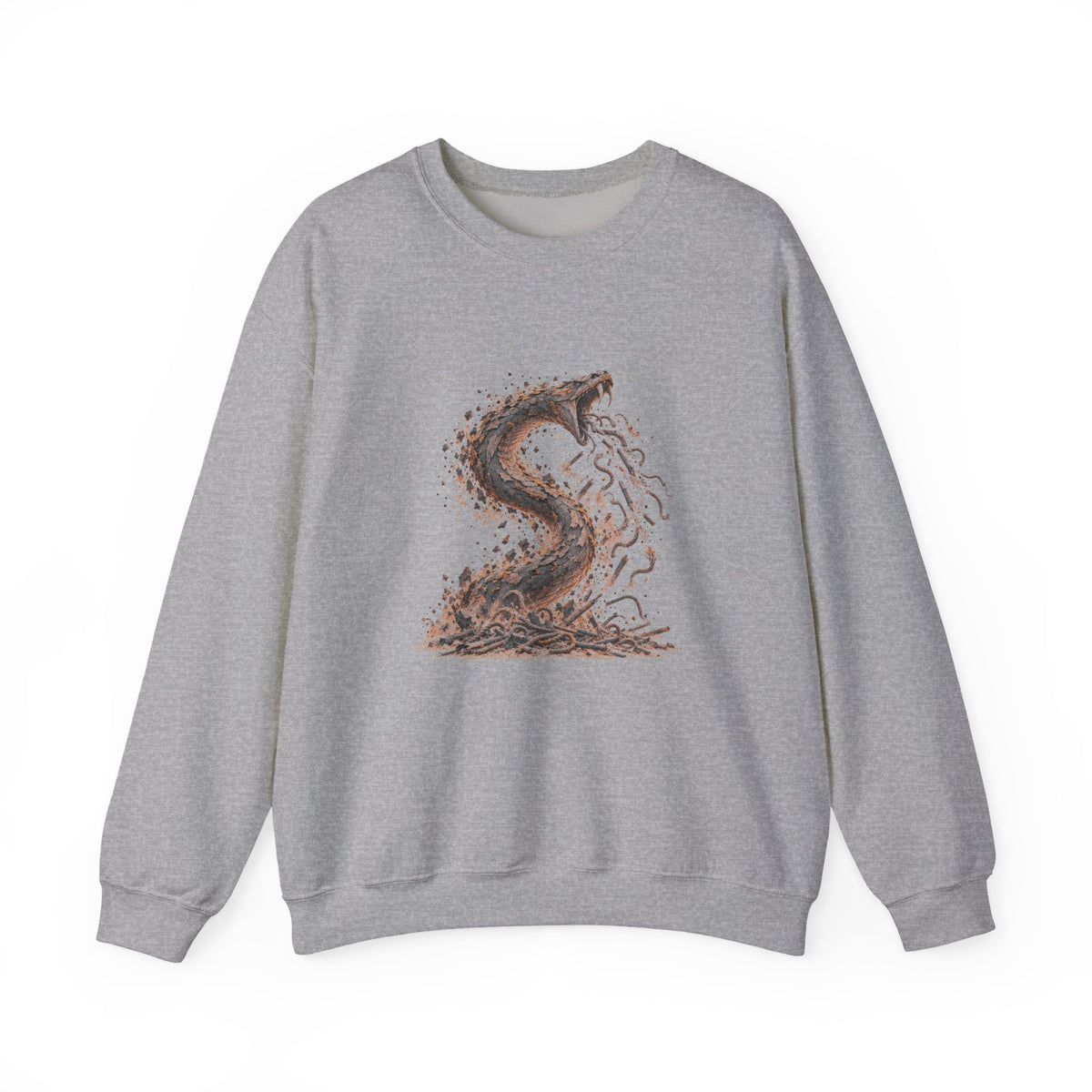 The Staff and the Serpent Sweatshirt, Symbolic Fine Art Crewneck, By Xudeyda